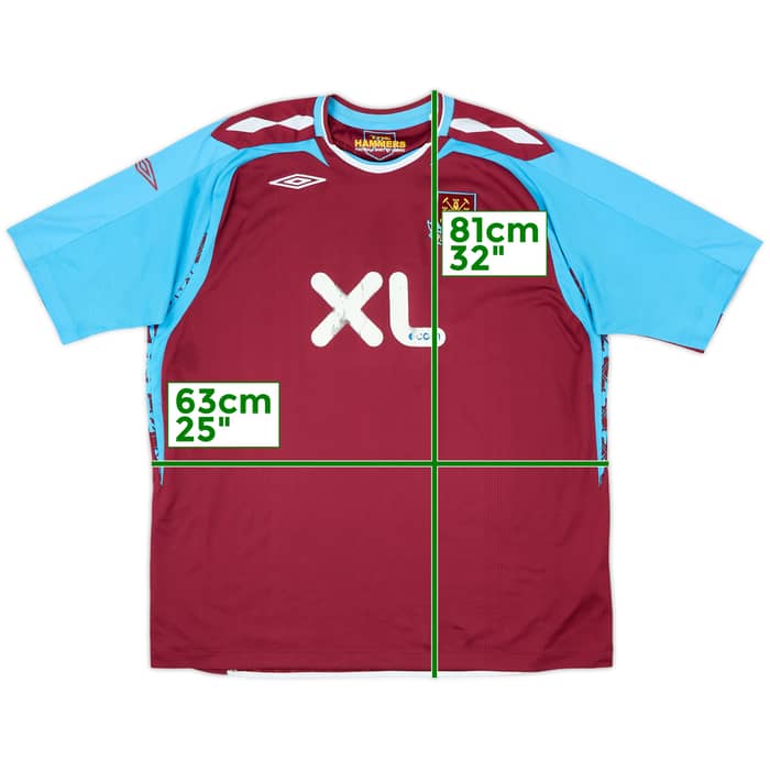 2007-08 West Ham Home Shirt - 4/10 - (XXL)