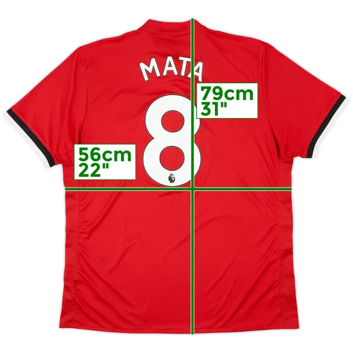 2017-18 Manchester United Home Shirt Mata #8 - 6/10 - (XL)