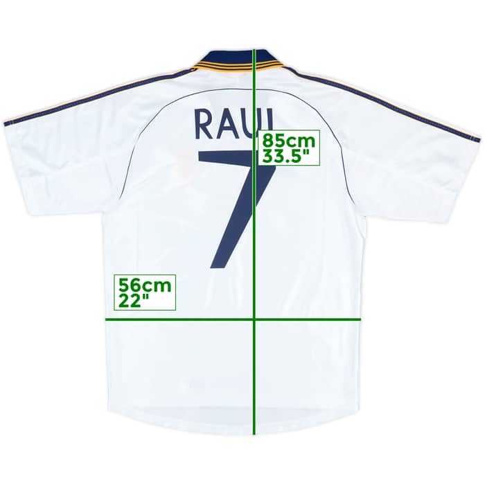 1998-00 Real Madrid Home Shirt Raul #7 - 10/10 - (M)