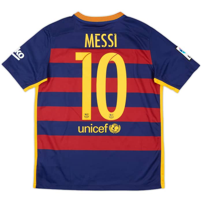 2015-16 Barcelona Home Shirt Messi #10 - 10/10 - (XL.Boys)