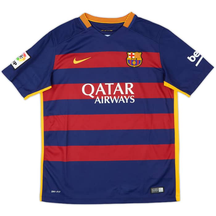 2015-16 Barcelona Home Shirt Messi #10 - 10/10 - (XL.Boys)