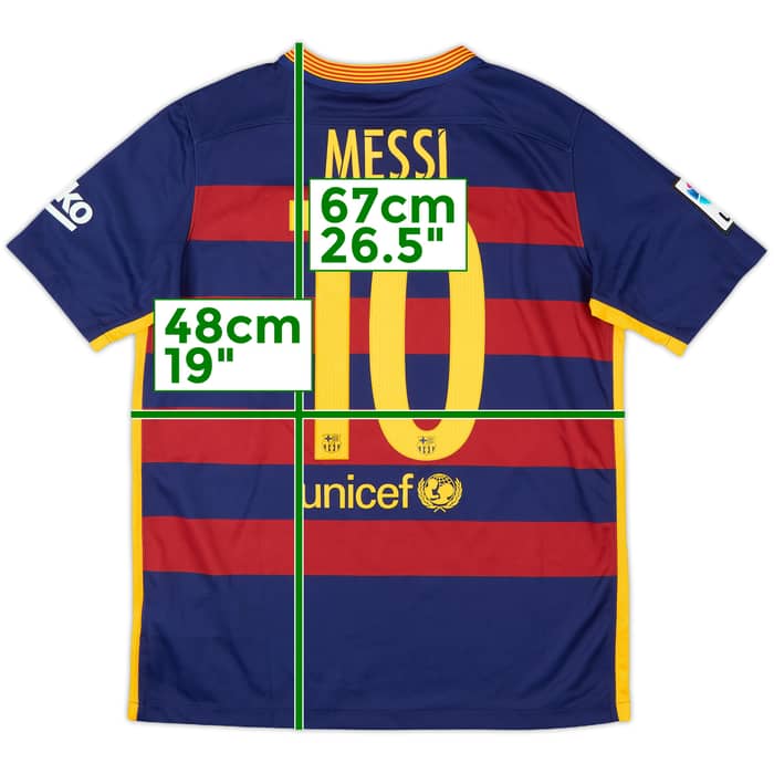 2015-16 Barcelona Home Shirt Messi #10 - 10/10 - (XL.Boys)