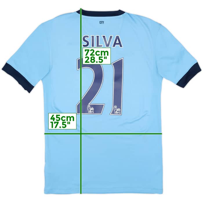 2014-15 Manchester City Home Shirt Silva #21 - 6/10 - (S)