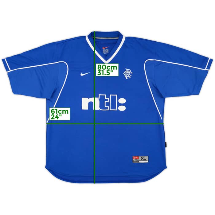 1999-01 Rangers Home Shirt - 8/10 - (XL)