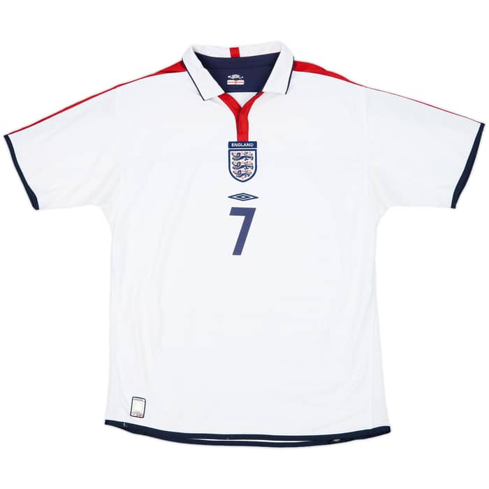 2003-05 England Home Shirt Beckham #7 - 6/10 - (XL)