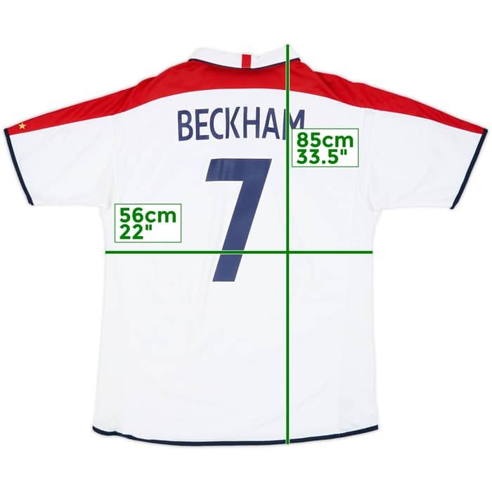 2003-05 England Home Shirt Beckham #7 - 6/10 - (XL)