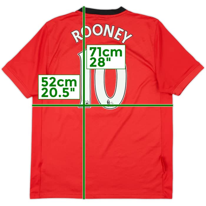 2009-10 Manchester United Home Shirt Rooney #10 - 8/10 - (M)