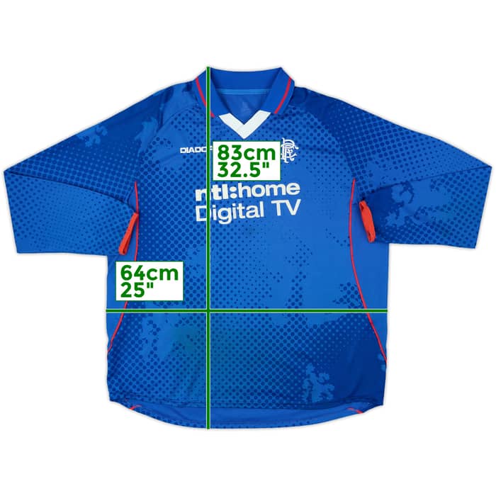 2002-03 Rangers Home L/S Shirt - 8/10 - (XL)