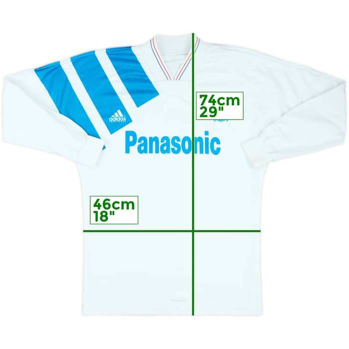 1991-92 Olympique Marseille Home L/S Shirt - 8/10 - (L)