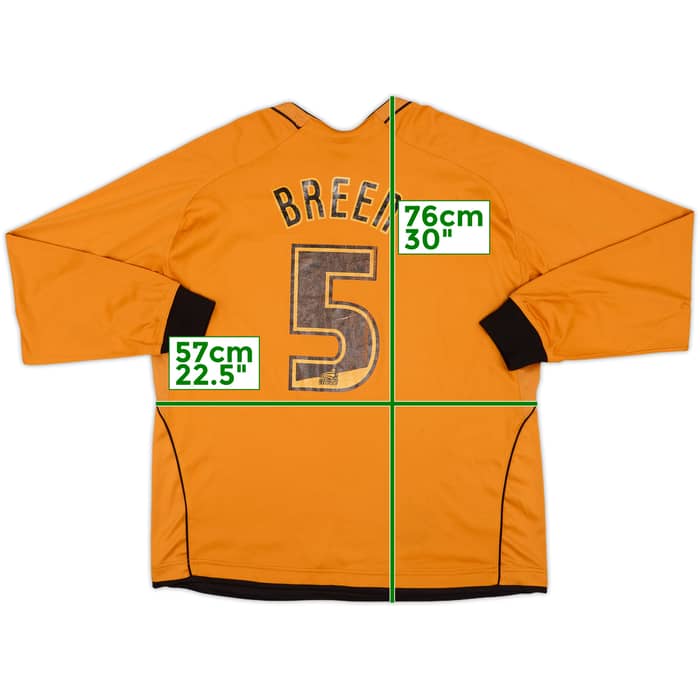 2006-08 Wolves Home L/S Shirt Breen #5 - 6/10 - (XXL)
