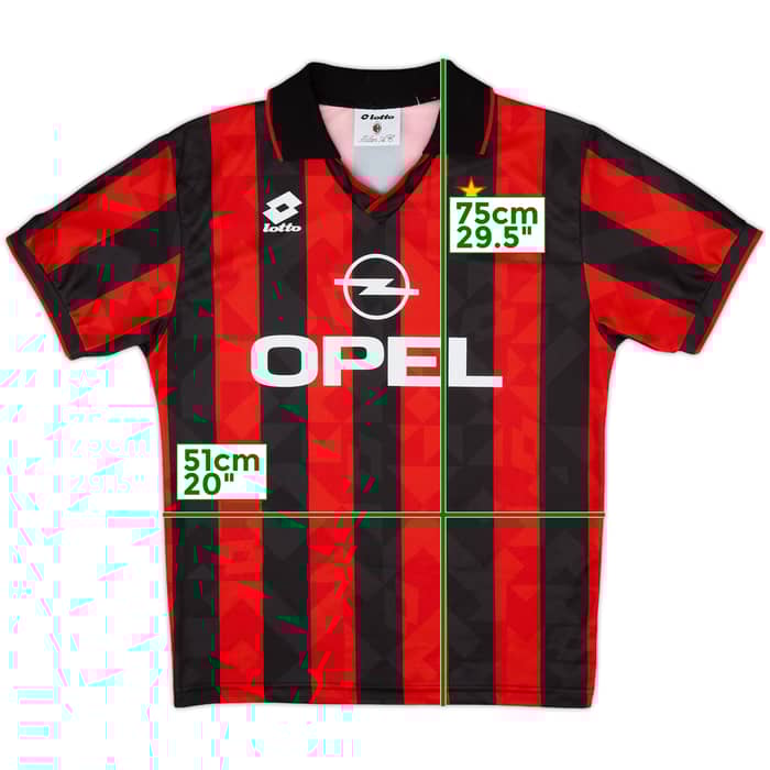 1995-96 AC Milan Basic Home Shirt - 9/10 - (L)