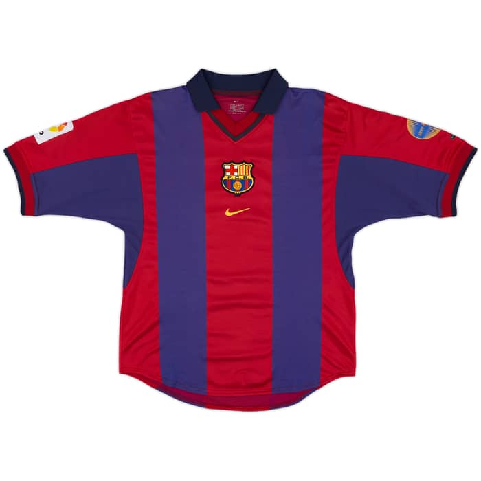 2000-01 Barcelona Home Shirt Rivaldo #10 - 8/10 - (S)