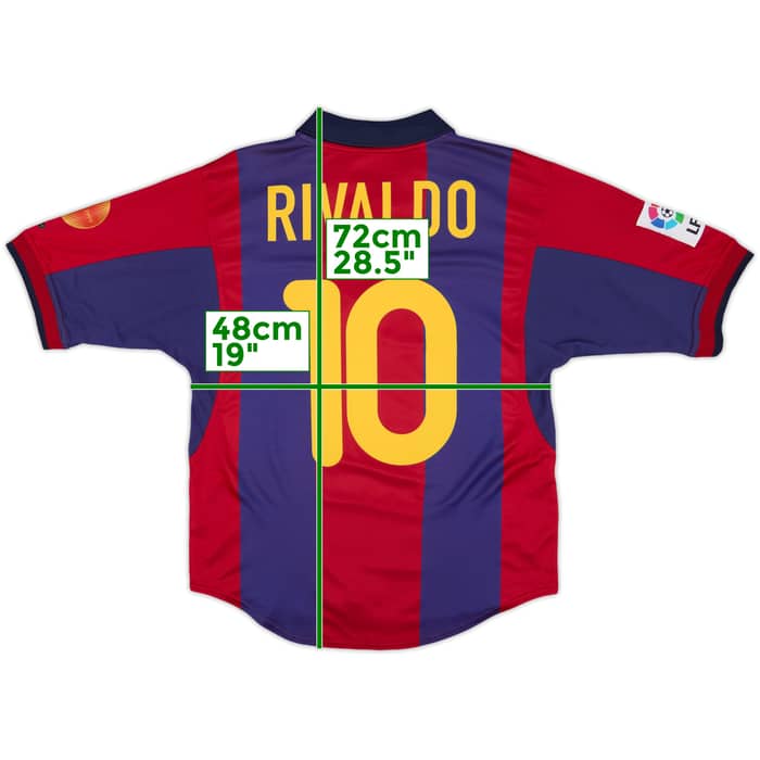2000-01 Barcelona Home Shirt Rivaldo #10 - 8/10 - (S)