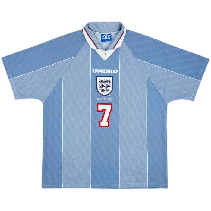 1996-97 England Away Shirt Beckham #7 - 10/10 - (XL)