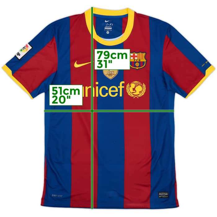 2010-11 Barcelona Home Shirt #7 - 7/10 - (M)