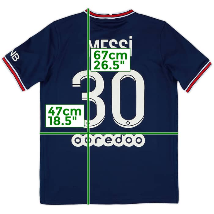 2021-22 Paris Saint-Germain Home Shirt Messi #30 - 6/10 - (XL.Boys)