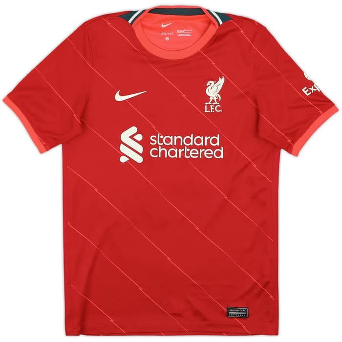 2021-22 Liverpool Home Shirt Virgil #4 - 7/10 - (L.Boys)