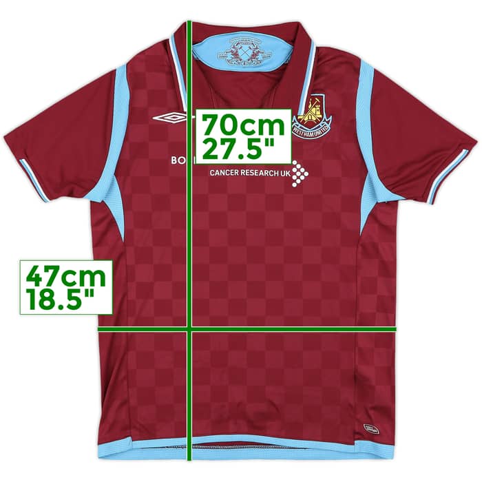 2009-10 West Ham Home Shirt - 7/10 - (L.Boys)