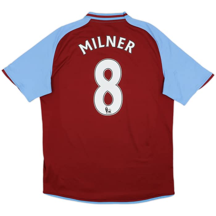 2008-09 Aston Villa Home Shirt Milner #8 - 7/10 - (L)