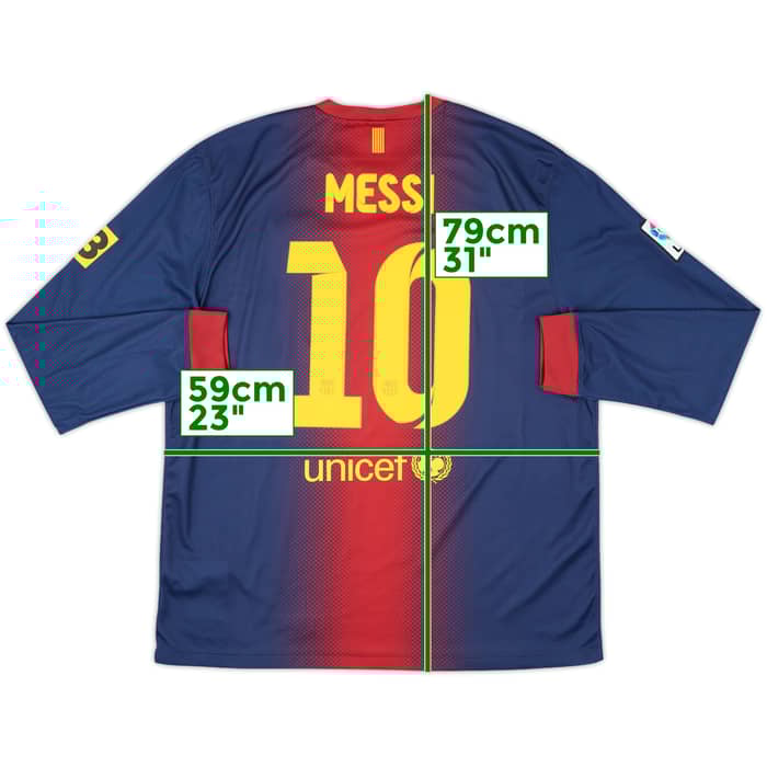 2012-13 Barcelona Home L/S Shirt Messi #10 - 8/10 - (XL)