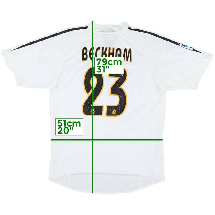 2004-05 Real Madrid Home Shirt Beckham #23 - 6/10 - (M)