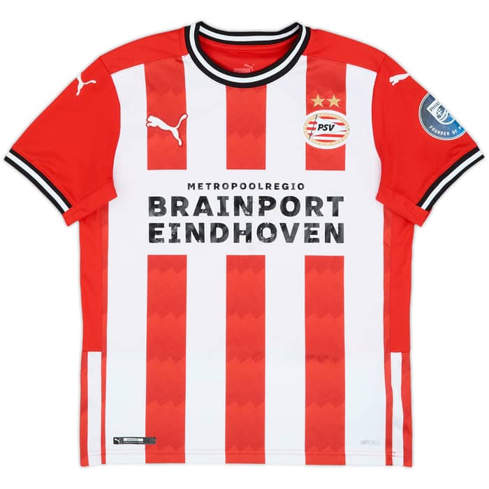 2020-21 PSV Signed Home Shirt - 5/10 - (L.Boys)