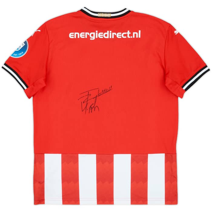 2020-21 PSV Signed Home Shirt - 5/10 - (L.Boys)