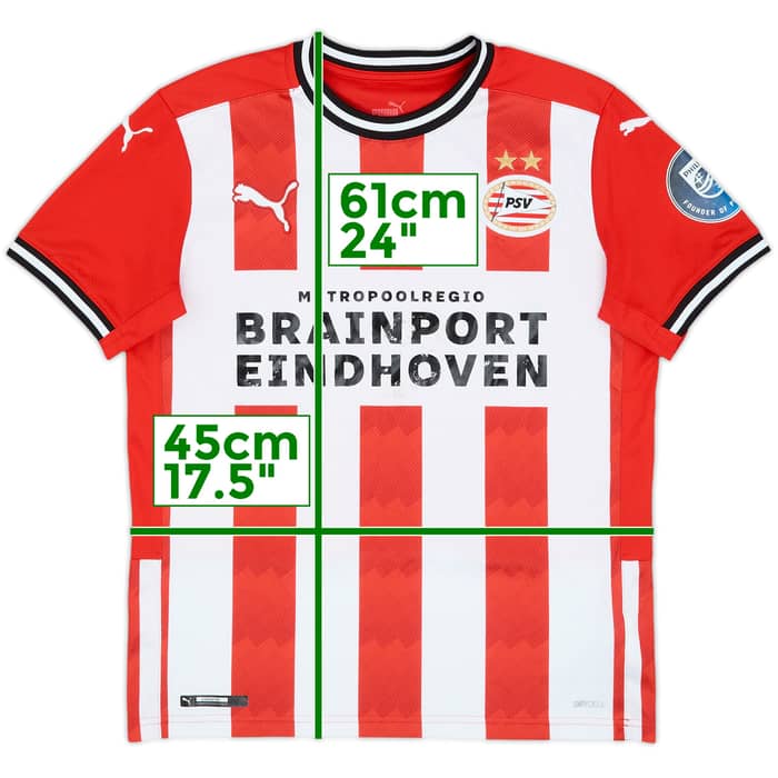 2020-21 PSV Signed Home Shirt - 5/10 - (L.Boys)