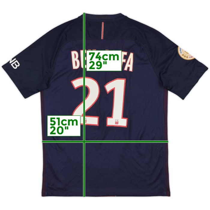 2016-17 Paris Saint-Germain Home Shirt Ben Arfa #21 - 6/10 - (M)
