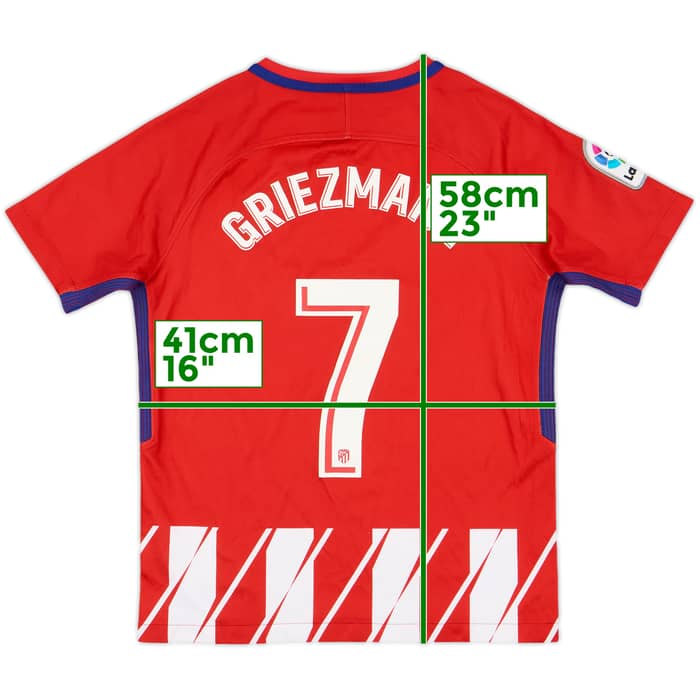 2017-18 Atletico Madrid Home Shirt Griezmann #7 - 8/10 - (M.Boys)