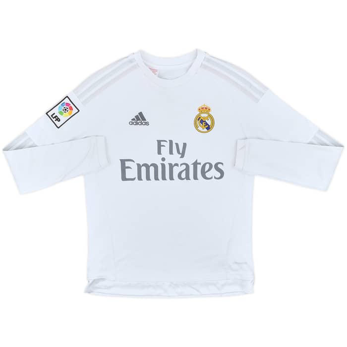 2015-16 Real Madrid Home L/S Shirt - 8/10 - (L.Boys)