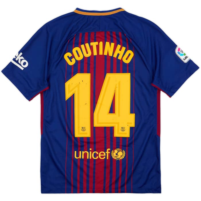 2017-18 Barcelona Home Shirt Coutinho #14 - 6/10 - (S)