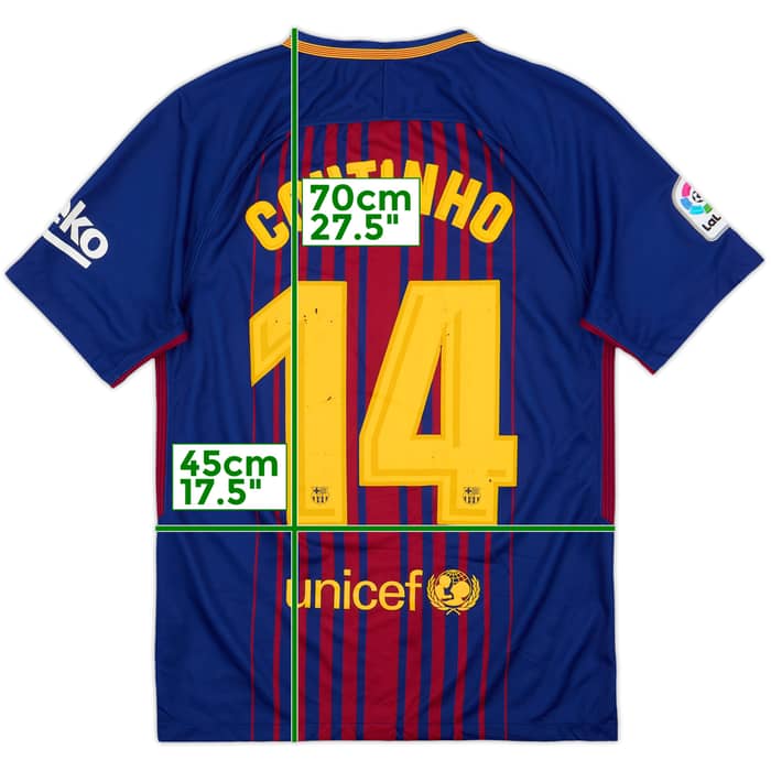 2017-18 Barcelona Home Shirt Coutinho #14 - 6/10 - (S)