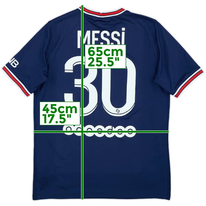 2021-22 Paris Saint-Germain Home Shirt Messi #30 - 8/10 - (XL.Boys)