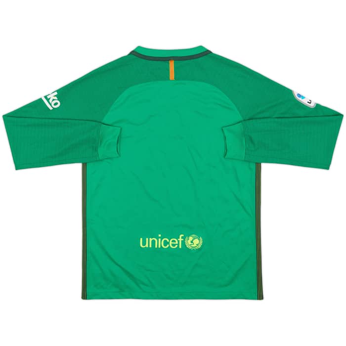 2016-17 Barcelona GK Shirt - 8/10 - (L.Boys)