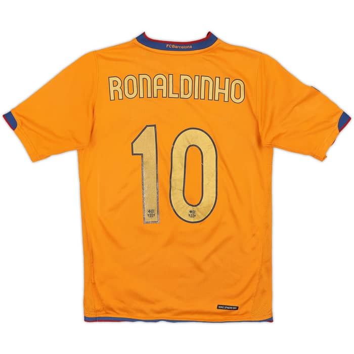 2006-08 Barcelona Away Shirt Ronaldinho #10 - 6/10 - (M.Boys)