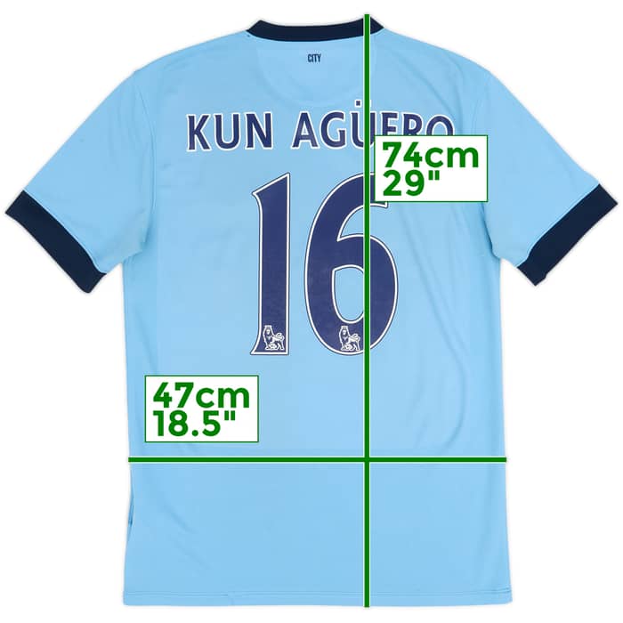 2014-15 Manchester City Home Shirt Kun Aguero #16 - 5/10 - (M)