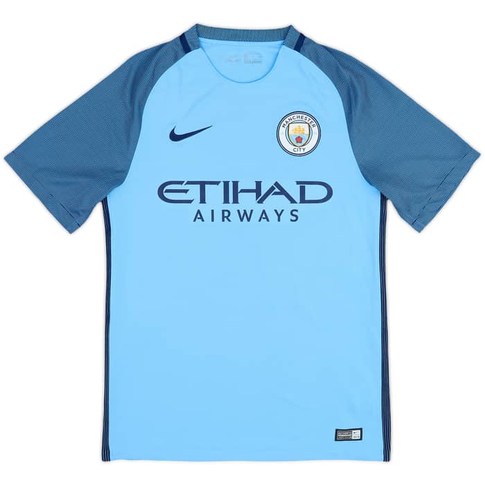 2016-17 Manchester City Home Shirt Kun Aguero #10 - 6/10 - (S)