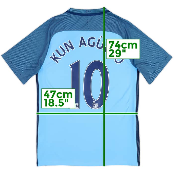 2016-17 Manchester City Home Shirt Kun Aguero #10 - 6/10 - (S)