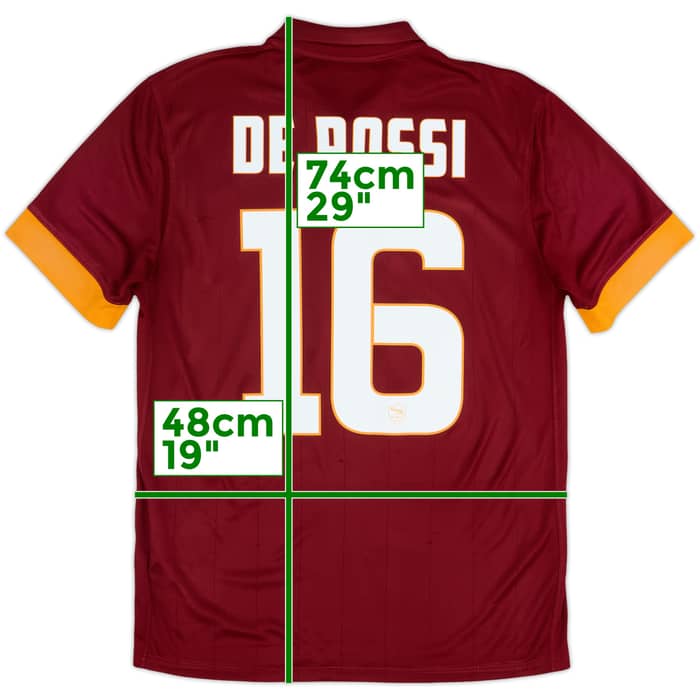 2014-15 Roma Home Shirt De Rossi #16 - 8/10 - (M)