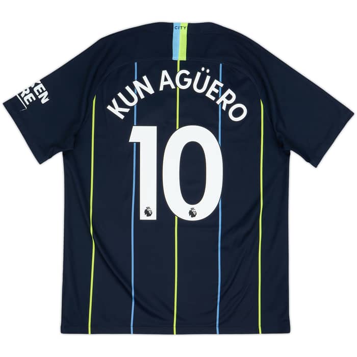 2018-19 Manchester City Away Shirt Kun Aguero #10 - 7/10 - (L)