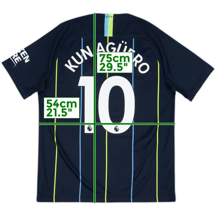 2018-19 Manchester City Away Shirt Kun Aguero #10 - 7/10 - (L)