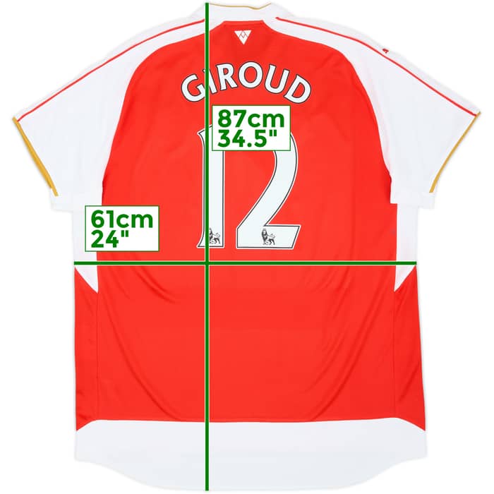 2015-16 Arsenal Home Shirt Giroud #12 - 8/10 - (XXL)