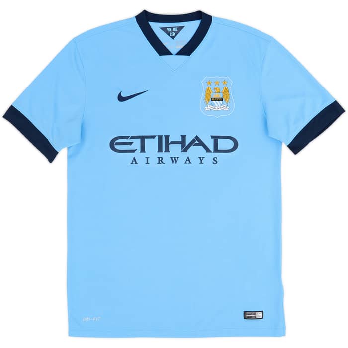 2014-15 Manchester City Home Shirt Kun Aguero #16 - 9/10 - (M)