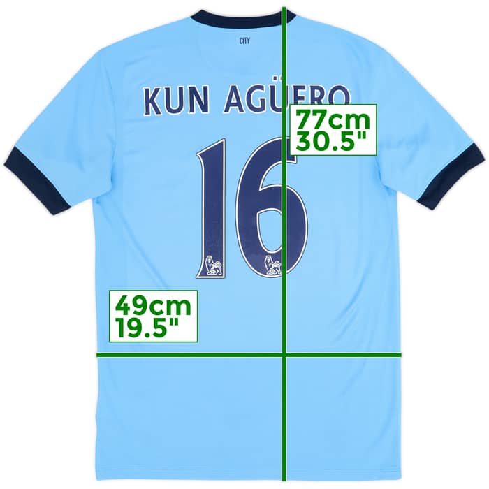 2014-15 Manchester City Home Shirt Kun Aguero #16 - 9/10 - (M)