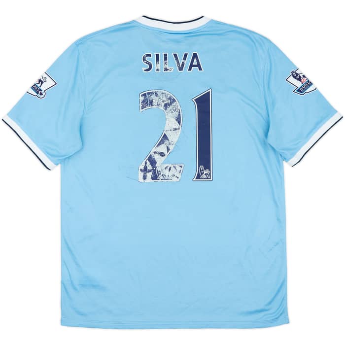 2013-14 Manchester City Home Shirt Silva #21 - 4/10 - (L)
