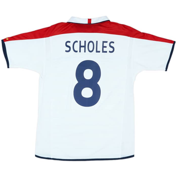 2003-05 England Home Shirt Scholes #8 - 9/10 - (M)