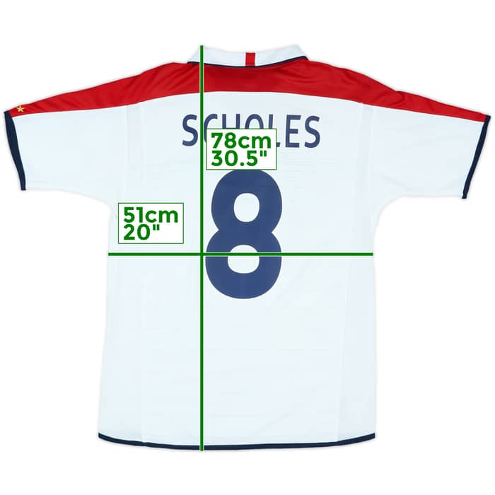 2003-05 England Home Shirt Scholes #8 - 9/10 - (M)