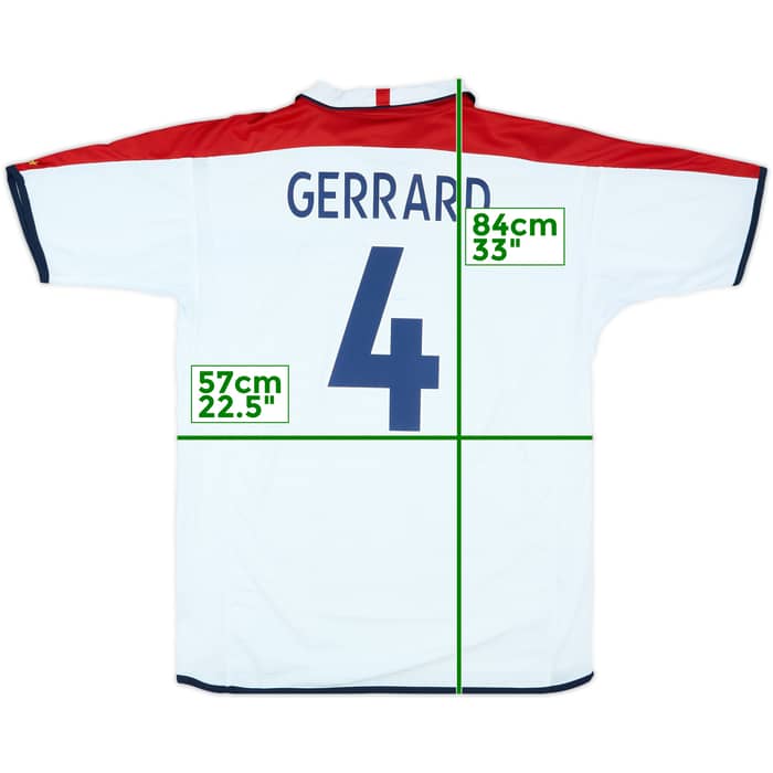 2003-05 England Home Shirt Gerrard #4 - 6/10 - (XL)