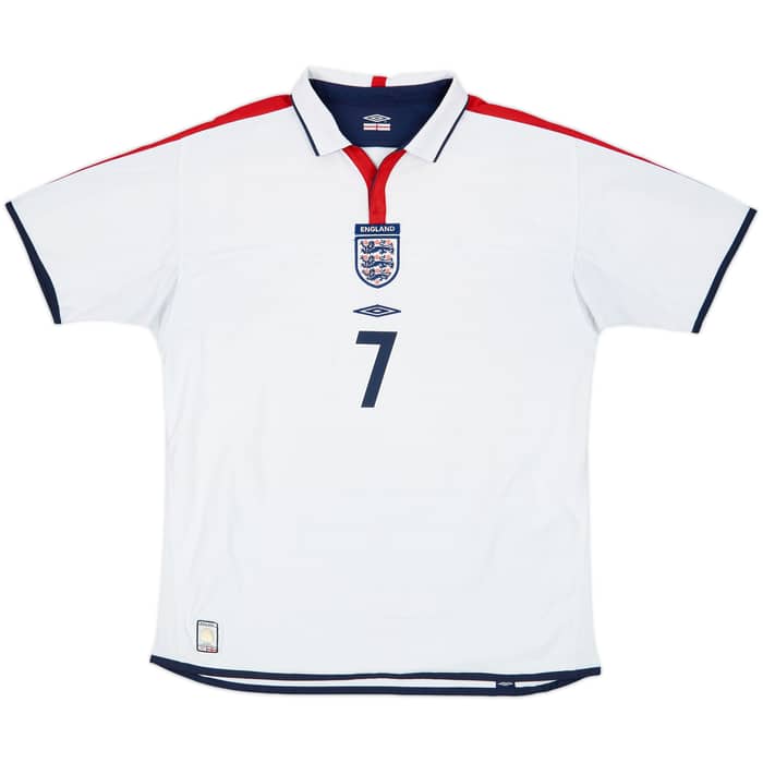 2003-05 England Home Shirt Beckham #7 - 6/10 - (XL)